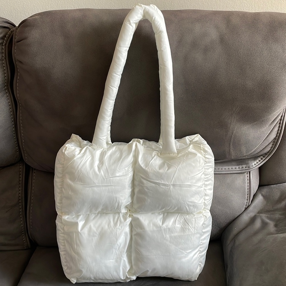 White Puffer Tote